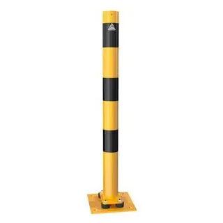 Schake Absperrpfosten Typ 489NPBG, ortsfest, 220x220 mm Ø 89mm, gelb / schwarz