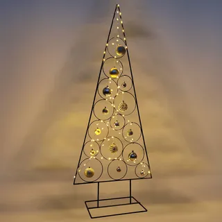 Weihnachtsdekoration Aufsteller Weihnachtsbaum Dekobaum, 14 Haken, Metall, 51xH126cm, Tannenbaum