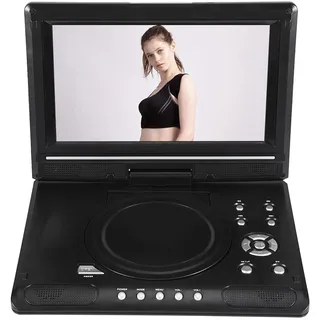Tragbarer DVD-Player für Kinder, Drehbarer 9 Zoll Tragbarer LCD-Breitbild-DVD-Video-Player, intelligente Stromausfall-Speicherfunktion, 270 Grad-Drehung, FM-Radio-Spiel SD-USB-AV-CD-VCD (EU)