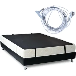 Zilimontt Erdungsmatte, schwarze Erdungsmatte für Bett, 68 x 180 cm, Erdungsmatte mit Erdungsschnur, Erdungsmatratzenbezug für Bett, Erdungsblätter für Erdung