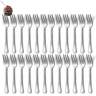 Hunnycook Kuchengabeln 24 Stück, 5.6" (14.3cm) Kleine Gabeln aus Edelstahl, Hochglanzpoliert Dessertgabeln/Gabeln Set, Geeignet für Haushalte, Restaurants, Partys im Freien, Spülmaschinenfest