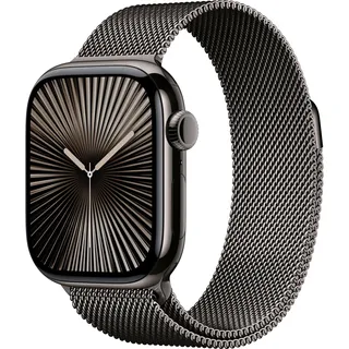 GPS + Cellular 42 mm Titaniumgehäuse schiefer Milanaise Armband schiefer