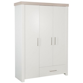 roba® Kinderkleiderschrank Lucy 3-türig - Schrank für Kinderzimmer - Holzdekor / Weiß - Metallgriffe weiß