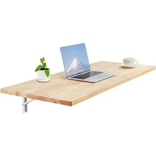 Vevor Wandklapptisch, 120 x 50 cm Wandklapptisch, schwebender Schreibtisch aus Holz mit Eisenhalterung, zusammenklappbarer Schreibtisch für kleine Räume, Heimbüro, Esszimmer, Waschküche, Küche, Bar