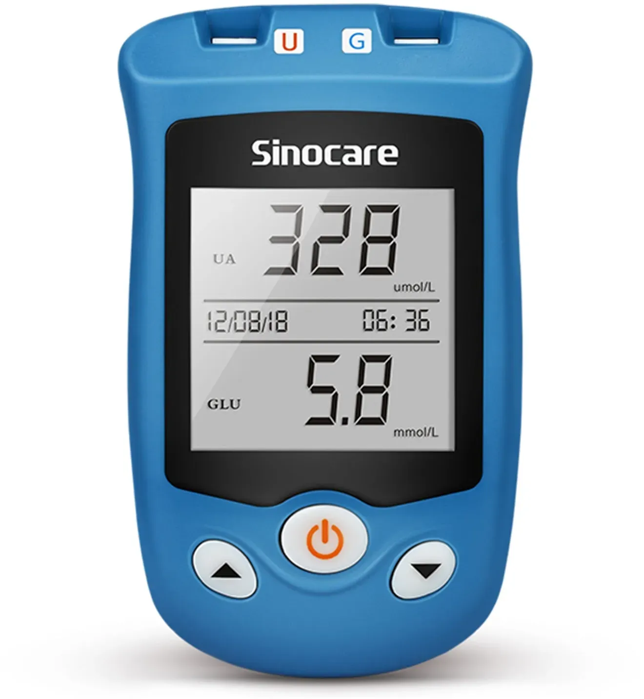 Sinocare Safe AQ UG Blutzucker-Harnsäuremessgerät mit fortschrittlicher Teststreifen-Lanzette für Multifunktionen