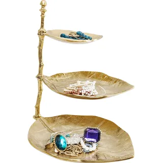 Kare DESIGN 3-stöckige Etagere Leaf Aluminium Gold