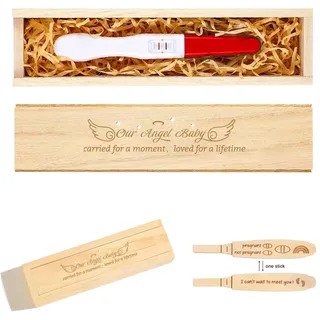 FREEBLOSS Box Zur Schwangerschaftsverkündung Muster „Flügel Und Sterne“ Schwangerschaftstest Erinnerungsbox Überraschungsbox Zur Schwangerschaftsverkündung Aus Holz Holzbox Zur Babyverkündung