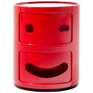 Kartell Componibili Container zwinkernd, Kunststoff, Rot, 32 x 32 x 40 cm