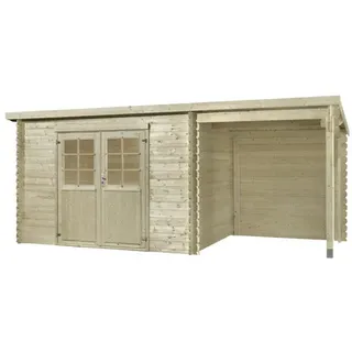 Mr. GARDENER Anbau für Blockbohlenhaus »Malta 1«, Holz - beige