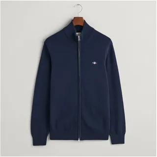 GANT für Herren. 8030164 Zip-Strickjacke Casual Baumwolle Navy (XXL), Lässig, Langarm, Marine