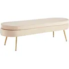 Polsterbank SALESFEVER "Clam Elegante Bank mit Polsterung", beige, B:142cm H:41cm T:45cm, Metall, Polyester, Sitzbänke, Polsterbank, Eleganz in Gold: Breite 142cm