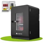 Juskys 2in1 Mini Kühlschrank 15 Liter Schwarz, Kühl- und Heizfunktion, 12V und 230V - Büro, Camping