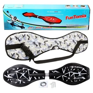 FunTomia Waveboard Waveboard mit Mach1 ABEC-9 Kugellager, LED Rollen & Tragetasche schwarz