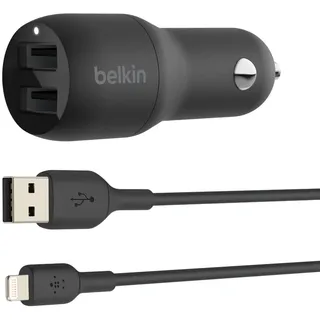 Belkin (Boost Charge Kfz-Ladegerät, USB-Auto-Ladegerät) iPhone 14/14 Plus, Pro, Pro Max, 13, 12, 11 und ältere Modelle, iPad, AirPods Kfz-Ladegerät