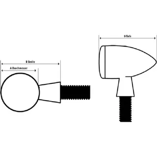 Highsider Smart Shorty-Fin LED 3in1 Blinker Rücklicht Kombination Karosserie schwarz/Scheibe getönt (Paar), hinten,