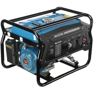 oyajia Stromerzeuger 4-Takt 7.0 HP 2200W BS2500 Stromerzeuger Generator, 2,2 in kW, (Komplett-Set), Benzin Generator Stromerzeuger 230V Steckdose blau