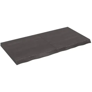 vidaXL Waschtischplatte Dunkelbraun 120x60x(2-6)cm Massivholz