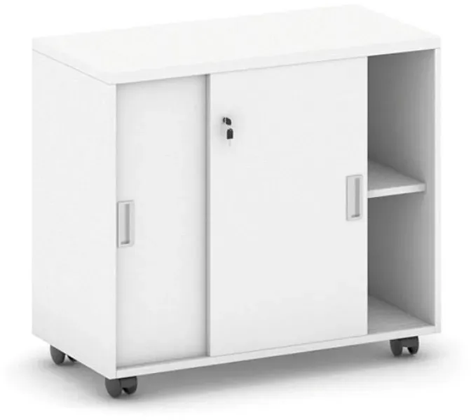 Schrank mit Rollen MIRELLI, 800 x 420 x 750 mm, weiß