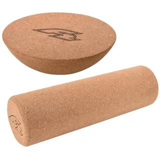 F2 Set Balance Board Halbkugel 30x10cm + Korkrolle 33x9,5cm braun NO SIZE