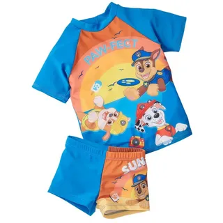 Paw Patrol Schwimmset UV-Schutz 50+ Badeanzug Set Oberteil und Hose, Zweiteiler in blau 122/128