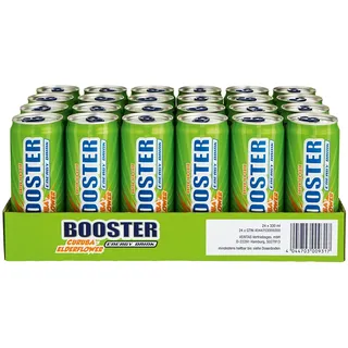 Booster Energy Drink Curuba-Elderflower 0,33 Liter Dose, 24er Pack