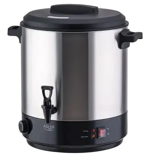 ADLER EUROPE Einkochautomat AD 4538 28L, elektrischer Edelstahl Einkochtopf mit Zapfhahn, 3000 W, Warmhaltefunktion, Glühweinkocher, Getränkespender, Suppenwärmer schwarz|silberfarben