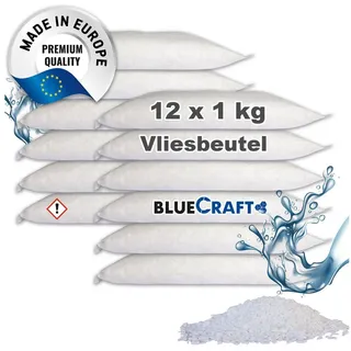 Bluecraft 12x 1 kg Raum Luft-Entfeuchter Granulat im Vliesbeutel