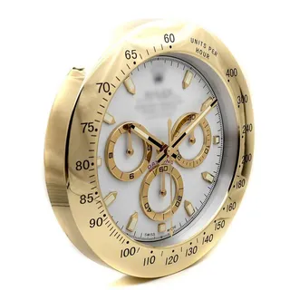 Wanduhr Rolex Daytona Weiß Gold Chronograph Oyster Perpetual 34cm Moderne Luxusuhr