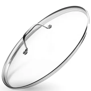 Onyx Cookware Glasdeckel 28 cm | Passend für Pfannen & Töpfe | Hitzebeständig bis 250°C | Topfdeckel mit Integriertem Dampfventil | Spülmaschinengeeignet | Hochwertiges Hartglas
