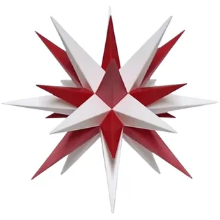 Herrnhuter Original Stern - 13 cm - innen - (Weiss/Rot) - Inkl. notwendigem Netzteil