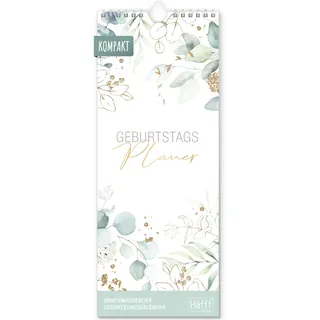 Häfft Geburtstagsplaner Wandkalender 30x12 cm Blattgold