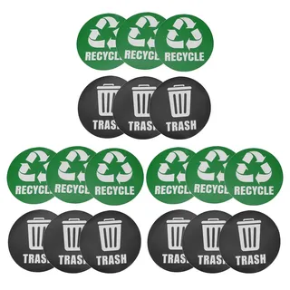 Havati Laminierte Recycling Mülleimer Aufkleber für draußen und drinnen, 4 Stück