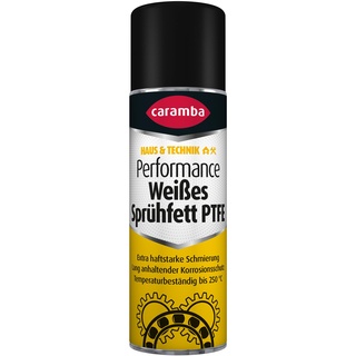 Caramba Performance Weißes Sprühfett PTFE, Schmierstoff und Korrosionsschutz für bewegliche Teile aller Art, Temperaturbeständig, Haftstark, 250 ml