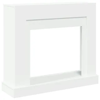 vidaXL Kaminumrandung Weiß 100x30x87,5 cm Holzwerkstoff