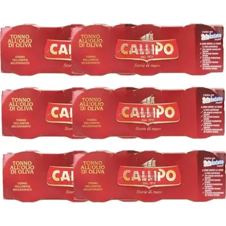 6X Callipo Tonno All'olio d'oliva, Thunfisch in Olivenöl, Yellowfin Selezionato, 3 x 70g, Italienische