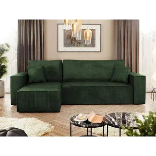 Mirjan24 Ecksofa Grün, Textil, 5-Sitzer, L-Form,L-Form, 244x145 cm, Wohnzimmer, Sofas & Couches, Wohnlandschaften, Ecksofas