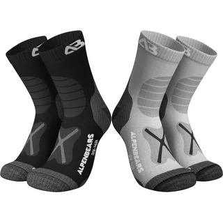 Alpen Bears Wandersocken 2 Paar Grau/Schwarz 43-48
