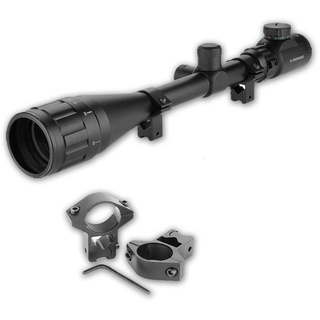 Froadp 6-24x50 AOEG Zielfernrohr Jagdoptik Rot & Grün Punkt mit 11mm Schienenhalterungen Zielfernrohre Sniper Gewehr Luftgewehr Zubehör Beleuchteter Entfernungsmesser für Jagd und Sport