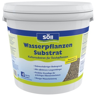 Söll 83323 WasserpflanzenSubstrat, 12 kg - Kultursubstrat für Teichpflanzen, natürlicher Bodengrund mit Mineralstoffen zur Anpflanzung von prächtigen Wasserpflanzen im Gartenteich