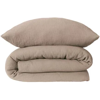 SCHIESSER Bettwäsche »Molly aus supersofter Musselin-Qualität in gedeckten Farben«, Made in Green grau