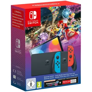 OLED neon blau/rot + Mario Kart 8 Deluxe