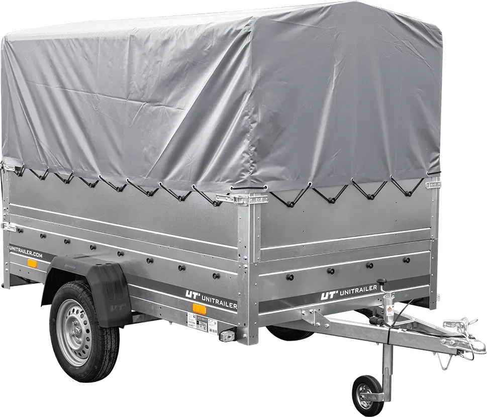 PKW-Anhänger 230x125 UNITRAILER GARDEN 230 FD mit BIS-Seiten, H-800-Gestell und grauer Plane