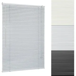Sekey Alu Jalousie ohne Bohren Klemmfix Jalousette freihängend - 25mm Alu-Lamellen, Silber, 100 x 220 cm - Sekey