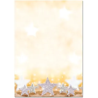 Sigel Weihnachtsbriefpapier Glitter Star Motiv DIN A4 90 g/qm 100 Blatt