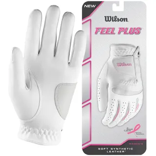 Wilson Damen Golfhandschuh, Größe M, Links, LLH, Weiß, Feel Plus, WGJA00770M