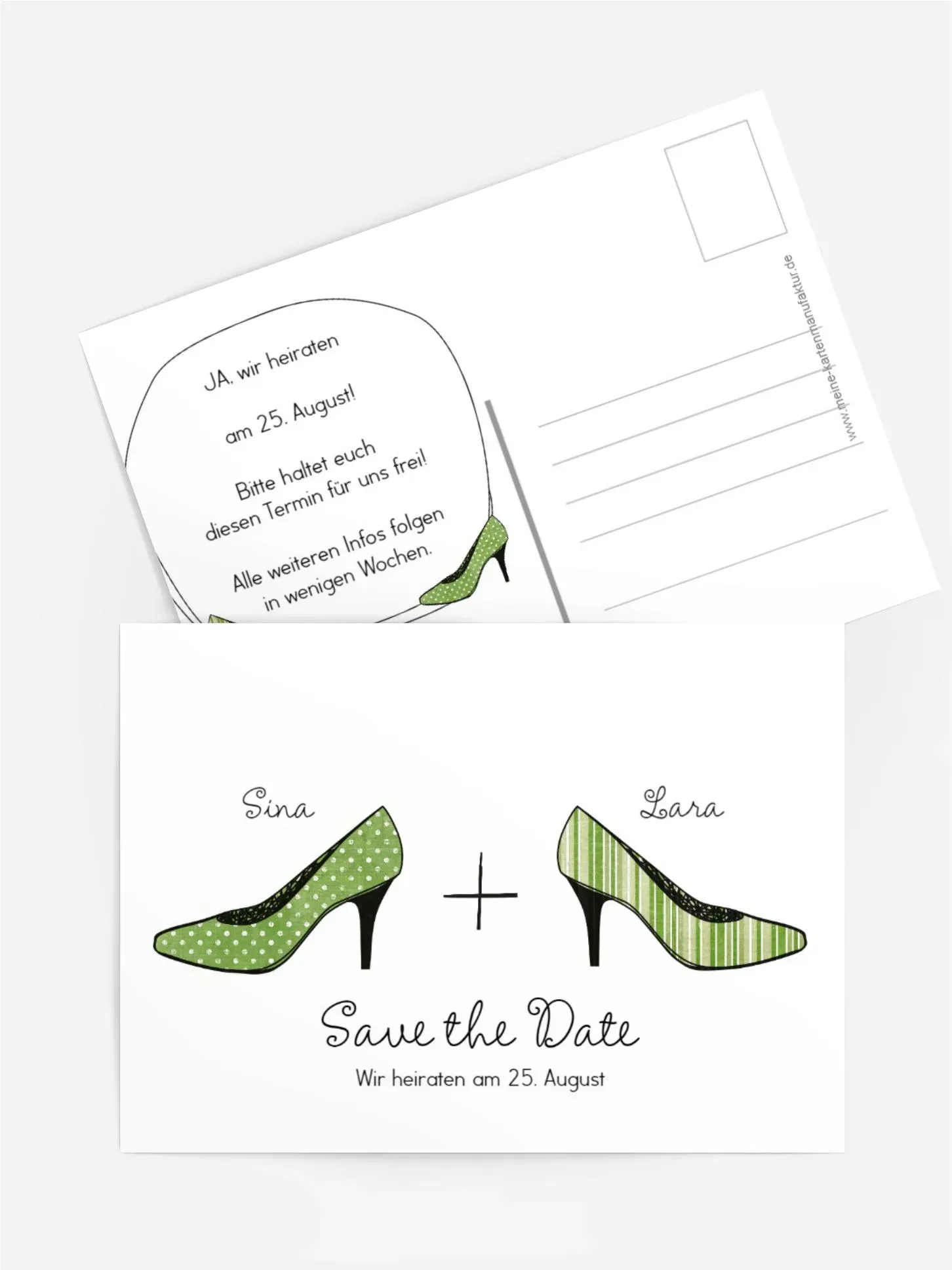 Save-the-Date Karten selbst gestalten mit Spruch und Fotos im Onlinedesigner bei Meine-Kartenmanufaktur.de