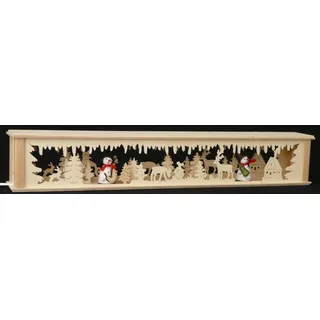 Rudolphs Schatzkiste Schwibbogenerh?hungen beleuchtet mit Schneemänner B x H= 72x10cm NEU