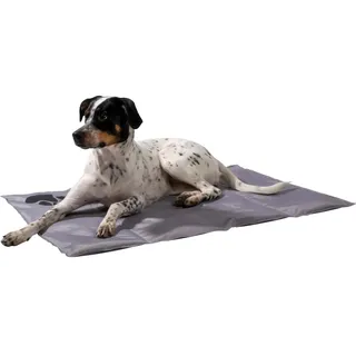 Dobar Große Kühlmatte für Hunde mit Pfoten Muster 99,5 x 70 cm Grau