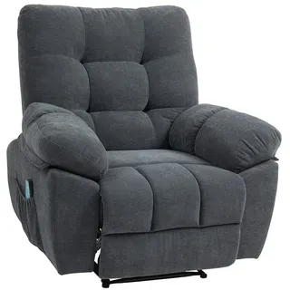 Homcom Relaxsessel Fernsehsessel mit Liegefunktion Massagesessel mit Vibration, Heizung, 8 Modi, TV Sessel mit Wandnahen Design, Fußteil,