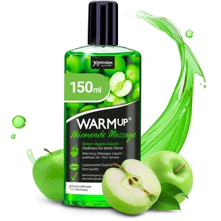 JOYDIVISION WARMup Massageöl Grüner Apfel 150 ml I Massageliquid mit Wärme-Effekt I Massage Öl mit Apfel Duft & Geschmack I Massageöle für Paare I Massage Oil I Massageöl wärmend